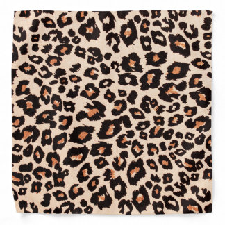 Orange Brown Black Leopard Animal Print Bandana