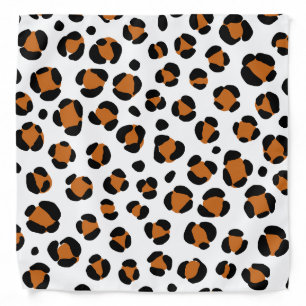 Orange Brown Black Leopard Animal Print Bandana