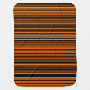 Orange Brown Black Stripes Baby Blanket