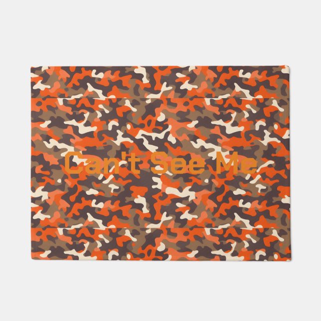 Orange & Brown Camo Doormat (Front)