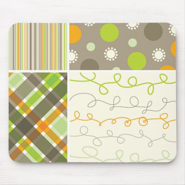 Orange & Brown Combo Pattern Custom  Mousepad (Front)