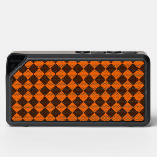 Orange Brown Diamond Checker Pattern Bluetooth Speaker
