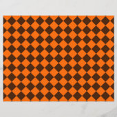 Orange Brown Diamond Checker Pattern Flat Paper (Back)