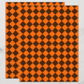 Orange Brown Diamond Checker Pattern Flat Paper (Front/Back)