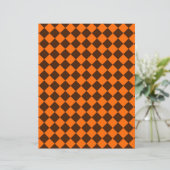 Orange Brown Diamond Checker Pattern Flat Paper (Standing Front)