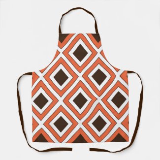 Orange Brown Diamond Geometric Pattern