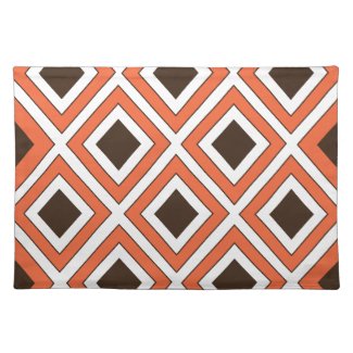 Orange Brown Diamond Geometric Pattern