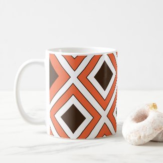 Orange Brown Diamond Geometric Pattern