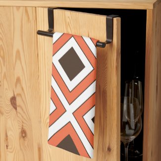 Orange Brown Diamond Geometric Pattern