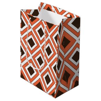 Orange Brown Diamond Geometric Pattern