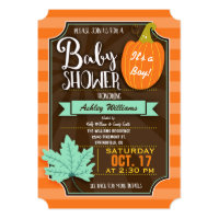 Orange & Brown Fall or Halloween Baby Shower Card