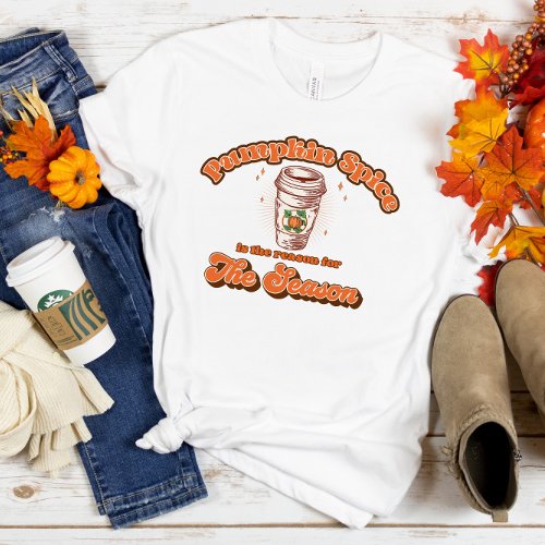 Orange Brown Fall Pumpkin Spice Coffee  T_Shirt