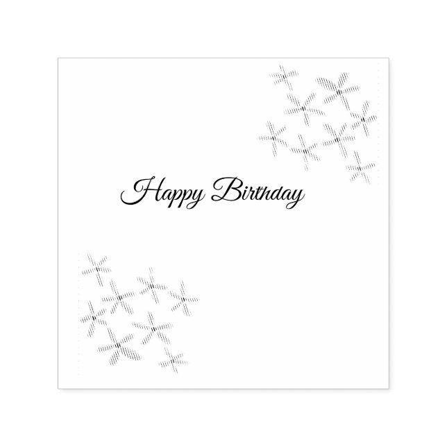 Orange brown flower happy birthday add name cutie  self-inking stamp (Design)