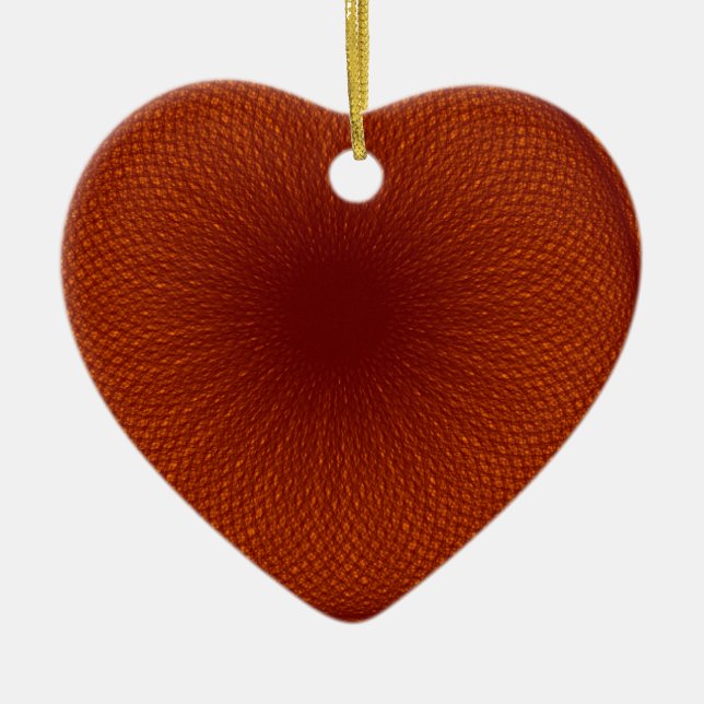 orange brown lime ceramic ornament (Front)