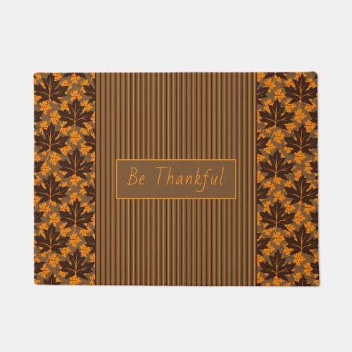 Orange brown maple leaves pattern Thanksgiving Doormat