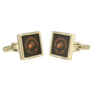 Orange Brown Mighty Oaks From Little Acorns Grow Cufflinks