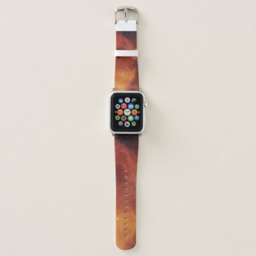 Orange Brown Nebula Celestial Custom Design Apple Watch Band