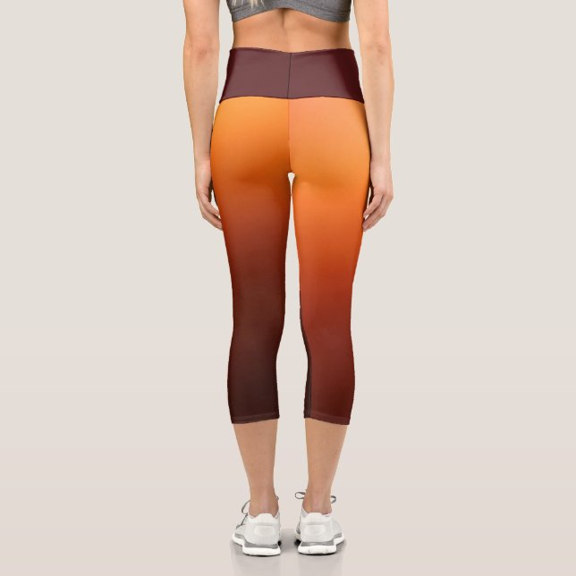 Orange & Brown Ombre Color Legging Capris (Back)