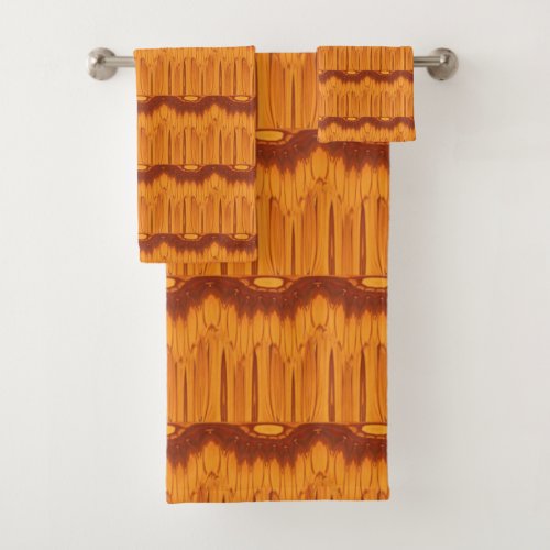 Orange  Brown Pattern Collection 25 Bath Towel Set