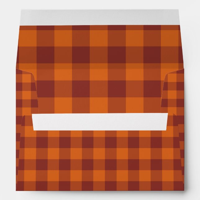 Orange Brown Plaid Checker Pattern Envelope (Back (Bottom))