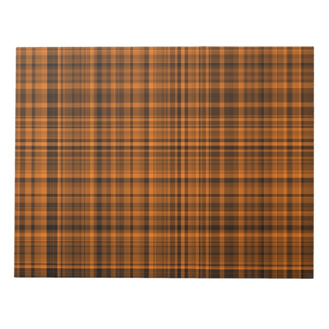 Orange Brown Plaid Checker Pattern  Notepad (Front)