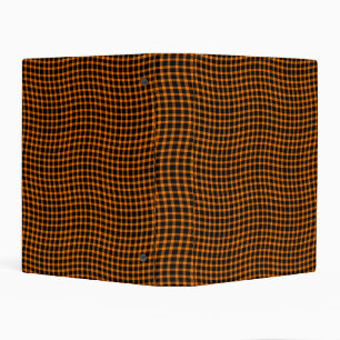 Orange Brown Plaid Checker Seamless Pattern Mini Binder