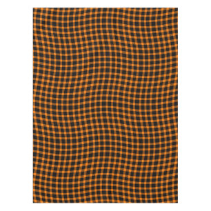 Orange Brown Plaid Checker Seamless Pattern Tablecloth