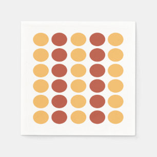 Orange Brown Polka Dot Pattern Birthday Napkins