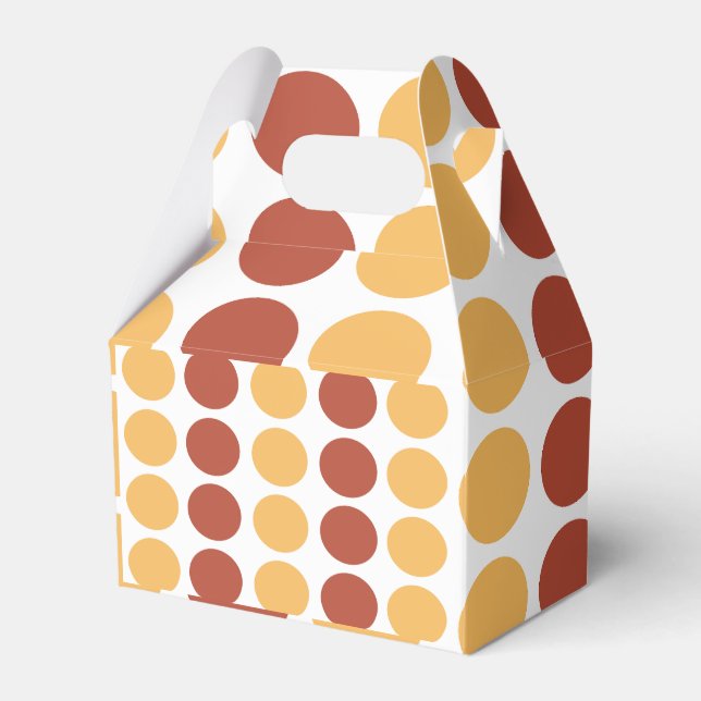 Orange Brown Polka Dot Pattern  Favor Boxes (Front Side)