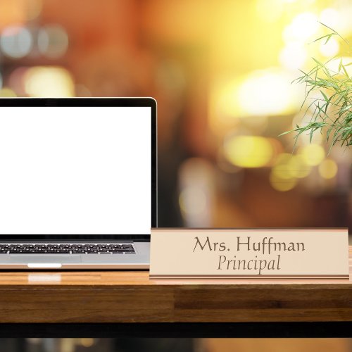 Orange Brown Principal Desk Name Plate