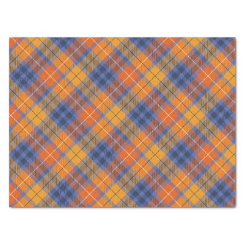 Orange Brown Purple Plaid  Tissue Paper