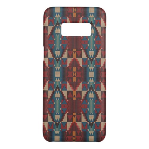 Orange Brown Red Teal Blue Tribal Mosaic Pattern Case_Mate Samsung Galaxy S8 Case