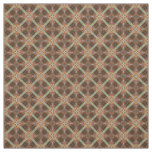 Orange Brown Scrolled Circles Tiled Green Pattern Fabric