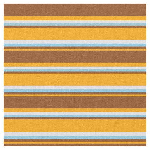 Orange, Brown, Sky Blue, and Lavender Lines Fabric