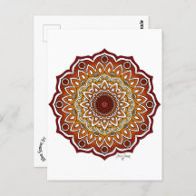 Orange & Brown Spiral and Floral Mandala