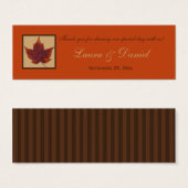 Orange Brown Striped Autumn Leaf Favor Tag (Front & Back)