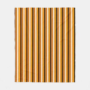 Orange Brown Stripes Pattern Design Fleece Blanket