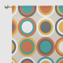 Orange Brown Teal Blue Mid Century Circles Pattern