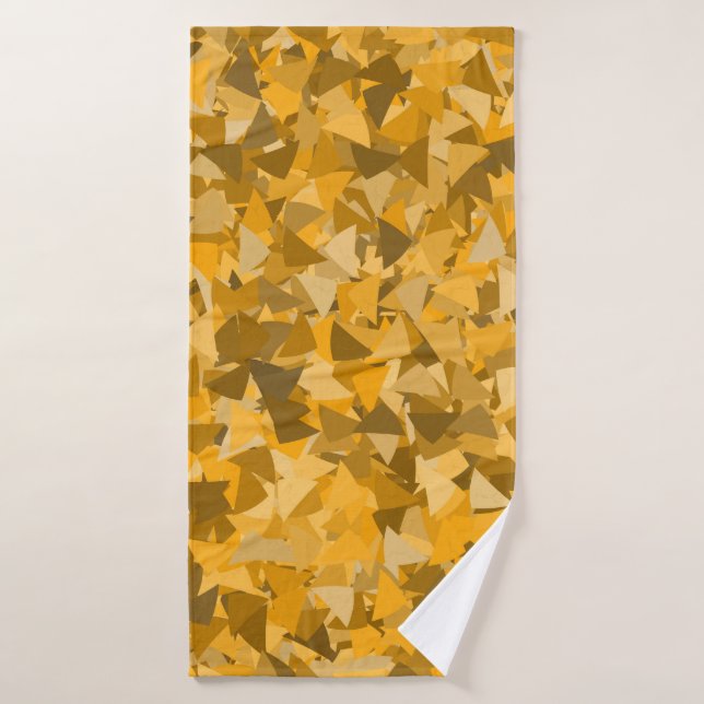 Orange Brown Triangle Pattern Bath Towel (Bath Towel)