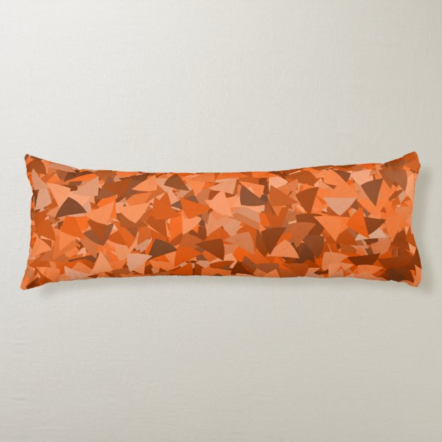 Orange Brown Triangle Pattern Body Pillow (Front)