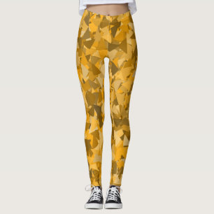 Orange Brown Triangle Pattern Leggings