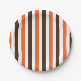 Orange Brown Vertical Stripes Pattern Party