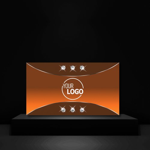 Orange Brown with Silver Decor Jewels and Logo Business Card
