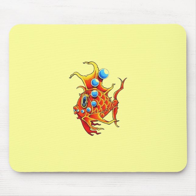 orange bubble fish Mousepad (Front)
