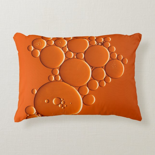 Orange bubbles art accent pillow (Front)