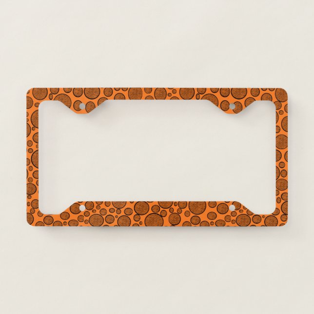 Orange Bubbles Dark License Plate Frame (Front)