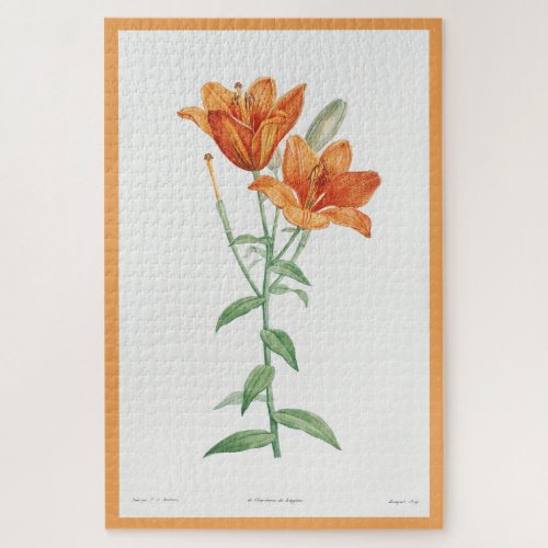 ORANGE BULBOUS LILY REDOUT JIGSAW PUZZLE