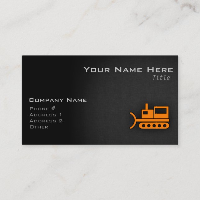 Orange Bulldozer Business Card (Front)