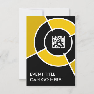 orange bullseye QR code Invitation