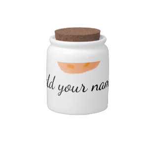 Orange burger watercolor add name text food fries candy jar